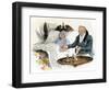 American Colonial Doctor Taking the Hen of a Sick Person Lying in Bed during a Home Visit in the 18-null-Framed Giclee Print