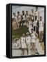 American Contestants Pose and Smile at the Side of the Swimming Pool-null-Framed Stretched Canvas