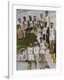 American Contestants Pose and Smile at the Side of the Swimming Pool-null-Framed Photographic Print