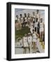 American Contestants Pose and Smile at the Side of the Swimming Pool-null-Framed Photographic Print