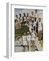 American Contestants Pose and Smile at the Side of the Swimming Pool-null-Framed Photographic Print