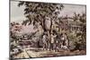 American Country Life: October Afternoon-Currier & Ives-Mounted Giclee Print