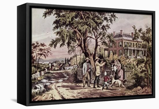 American Country Life: October Afternoon-Currier & Ives-Framed Stretched Canvas