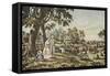 American Country Life: Summer Evening-Currier & Ives-Framed Stretched Canvas