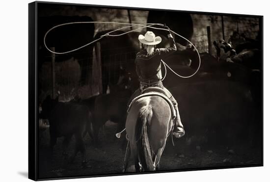 American Cowgirl-Lisa Dearing-Framed Stretched Canvas