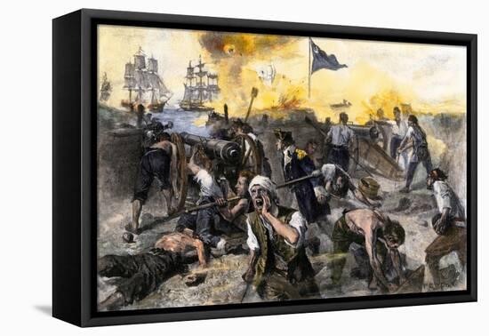 American Defense of Fort Moultrie on Sullivan's Island, Charleston Sc, 1776-null-Framed Stretched Canvas