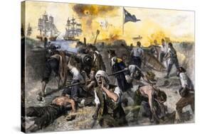 American Defense of Fort Moultrie on Sullivan's Island, Charleston Sc, 1776-null-Stretched Canvas