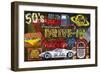 American Drivers License Plate Art Collage-Design Turnpike-Framed Giclee Print