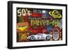 American Drivers License Plate Art Collage-Design Turnpike-Framed Giclee Print