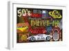American Drivers License Plate Art Collage-Design Turnpike-Framed Giclee Print