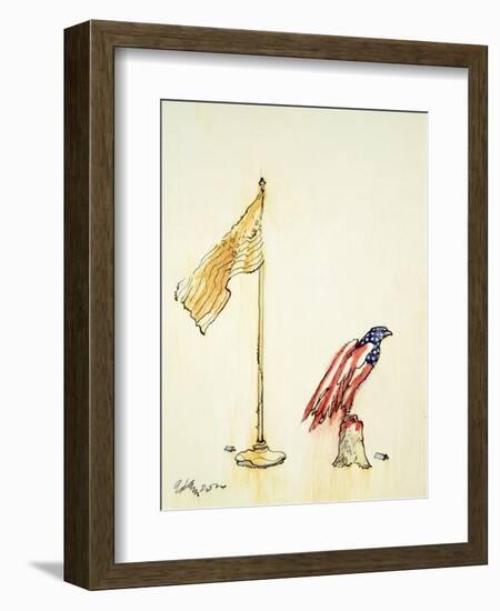 American Eagle Acquires Us Flag Colouration, 1985-George Adamson-Framed Giclee Print