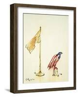 American Eagle Acquires Us Flag Colouration, 1985-George Adamson-Framed Giclee Print