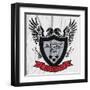 American Eagle Linework Vector-emeget-Framed Art Print