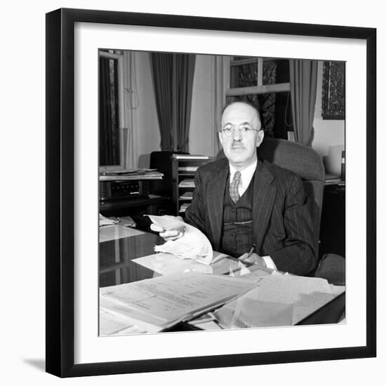 American Economist and Senior U.S. Treasury Department Official Harry Dexter White, 1945-George Skadding-Framed Photographic Print