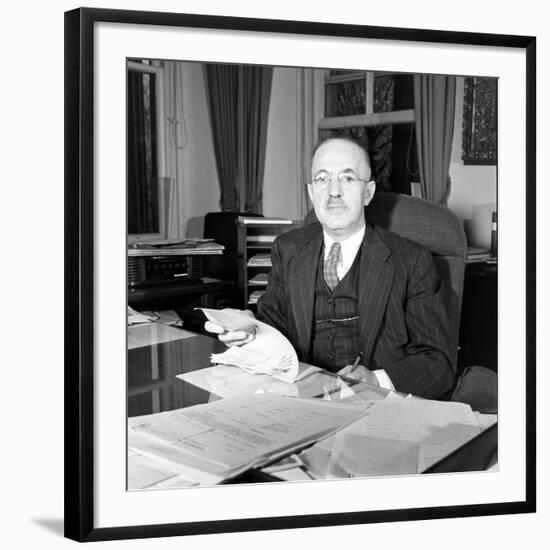 American Economist and Senior U.S. Treasury Department Official Harry Dexter White, 1945-George Skadding-Framed Photographic Print