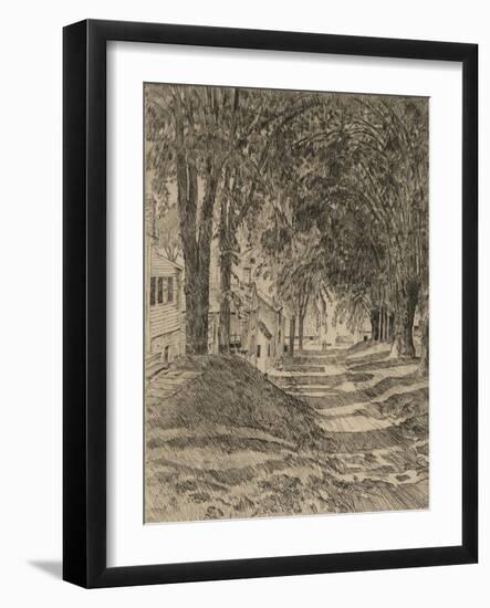 American Elms, Belfast, Maine, 1931 (Etching)-Childe Frederick Hassam-Framed Giclee Print