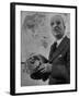American Engineer and Architect Buckminster Fuller Holding a Globe-Andreas Feininger-Framed Premium Photographic Print
