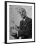 American Engineer and Architect Buckminster Fuller Holding a Globe-null-Framed Photographic Print