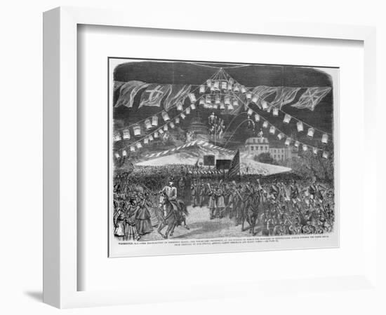 American Engraving Torchlight Parade for the Inauguration of President Rutherford B. Hayes-null-Framed Giclee Print