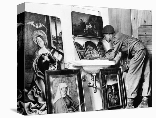 American Examines Art in Germany WWII-H. N. Abrahams-Stretched Canvas