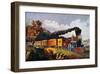 American Express Train-Currier & Ives-Framed Premium Giclee Print