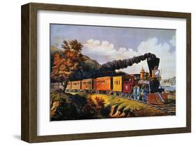 American Express Train-Currier & Ives-Framed Giclee Print