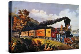 American Express Train-Currier & Ives-Stretched Canvas