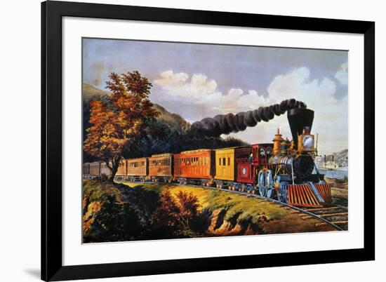 American Express Train-Currier & Ives-Framed Giclee Print