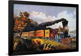 American Express Train-Currier & Ives-Framed Giclee Print