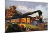 American Express Train-Currier & Ives-Mounted Premium Giclee Print