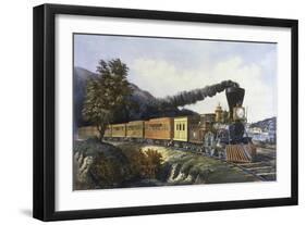 American Express Train-Currier & Ives-Framed Giclee Print