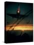 American F-102 Interceptor Fighters Flying Dawn Patrol Mission During Vietnam War-null-Stretched Canvas