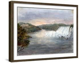 American Falls at Niagara from the Table Rock on the Canada Side, July 22, 1846-Michael Seymour-Framed Giclee Print