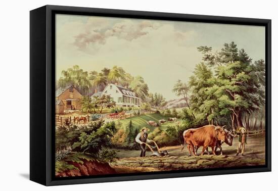 American Farm Scenes, Pub. by Currier and Ives, New York-Frances Flora Bond Palmer-Framed Stretched Canvas