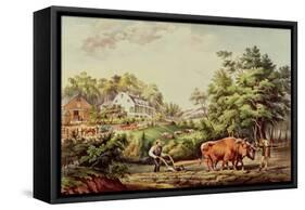 American Farm Scenes, Pub. by Currier and Ives, New York-Frances Flora Bond Palmer-Framed Stretched Canvas