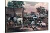 American Farm Yard in the Evening, 1857-Currier & Ives-Stretched Canvas