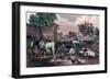 American Farm Yard in the Evening, 1857-Currier & Ives-Framed Giclee Print