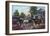 American Farm Yard in the Morning, 1857-Currier & Ives-Framed Giclee Print