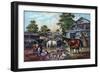 American Farm Yard in the Morning, 1857-Currier & Ives-Framed Giclee Print