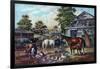 American Farm Yard in the Morning, 1857-Currier & Ives-Framed Giclee Print
