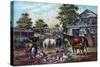 American Farm Yard in the Morning, 1857-Currier & Ives-Stretched Canvas