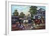 American Farm Yard in the Morning, 1857-Currier & Ives-Framed Giclee Print