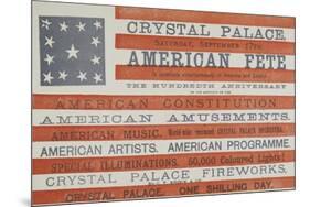 American Fete at Crystal Palace, Saturday, September 17th-null-Mounted Giclee Print