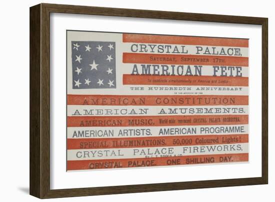 American Fete at Crystal Palace, Saturday, September 17th-null-Framed Giclee Print