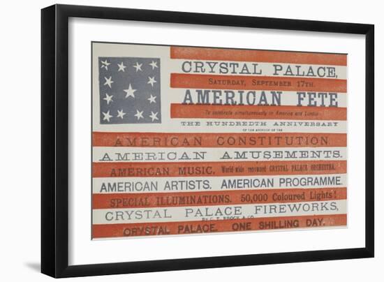 American Fete at Crystal Palace, Saturday, September 17th-null-Framed Giclee Print