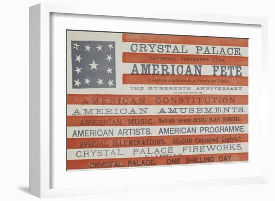 American Fete at Crystal Palace, Saturday, September 17th-null-Framed Giclee Print