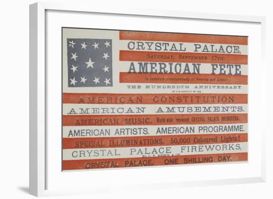 American Fete at Crystal Palace, Saturday, September 17th-null-Framed Giclee Print