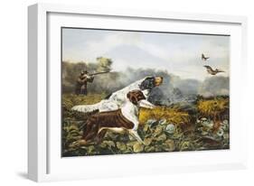 American Field Sports, a Chance For Both Barrels-Currier & Ives-Framed Giclee Print