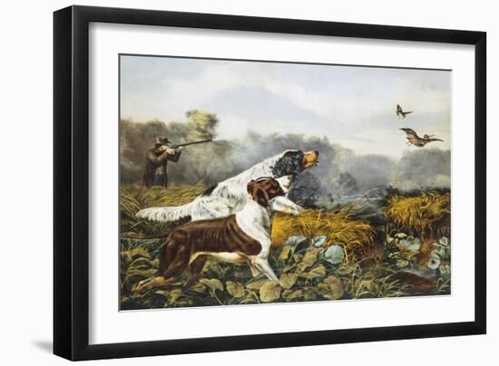 American Field Sports, a Chance For Both Barrels-Currier & Ives-Framed Giclee Print