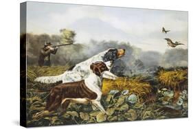 American Field Sports, a Chance For Both Barrels-Currier & Ives-Stretched Canvas